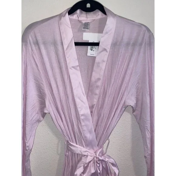 Calvin Klein QS6529 Womens Modal Satin Sleep Robe M/L Medium Large Pink New - Picture 6 of 8
